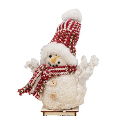 China Fashionable Outdoor Cute 3d Resin Plush Snowman 3-Piece Christmas Decoration Toy for sale