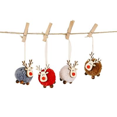 China New Creative Moose Deer Pendant European Style Felt Christmas Tree Pendant Hanging Gifts for sale