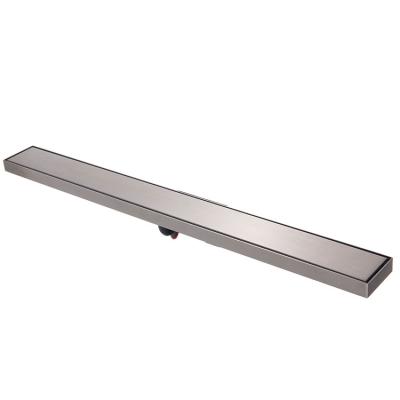 China 304Stainless Steel Bathroom Floor Drain Long Linear Floor Drain Corrosion Resistant, Can Put Ceramic Tile Floor Drain Invisible Large Displacement H for sale