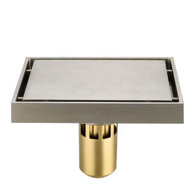 China Modern Bathroom Shower Brass 15*15cm Invisible Floor Drain, Inserts Ceramic Tile Air Freshener To Capture Qua Large Hair Move Up for sale