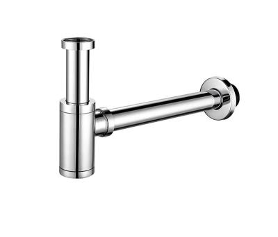 China Modern Hot Selling For Wholesale Price Chrome Plated Bottle Trap Drain Water Pipe Bathroom Sink Siphon Brass Drains for sale