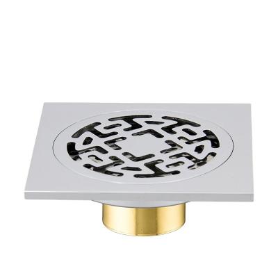 China New Product Launch 100*100*4mm Modern Brass Deodorizer Washing Machine Automatic Closing Floor Drain Deodorizing Floor Drain for sale