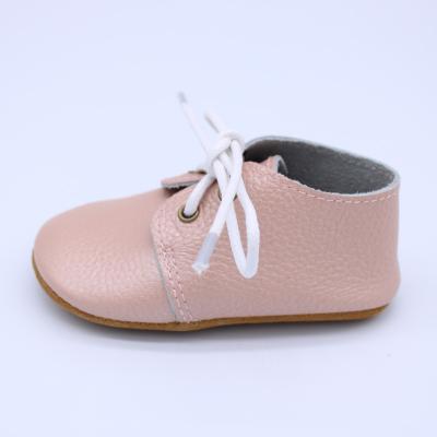 China Fashion Breathable Newborn Dusty Rose Oxford Genuine Leather Shoes For Baby for sale