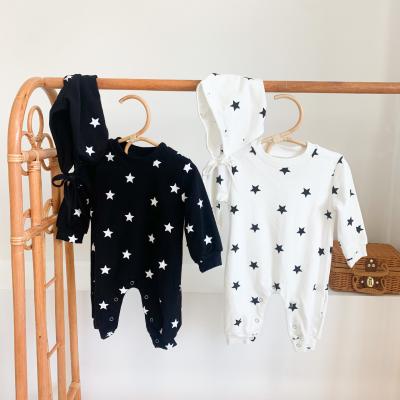 China Spandex/Cotton New Baby Girl Star Pattern Long Sleeve Romper for sale