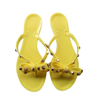 China PVC Summer Jelly Yellow Women Sandals Lady Shoes Flats Flats Slipper Wholesale for sale