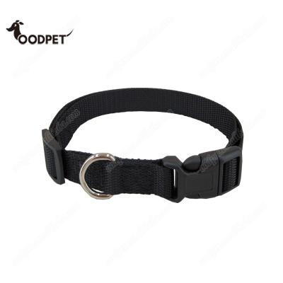 China 5/8 Inch Viable Basic Black Adjustable Dog Nylon Collar for sale