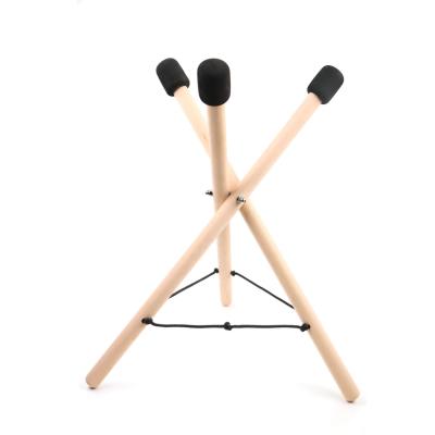 China 2022 New Tripod Wooden Three Leg Rotating Cylinder Stand Suitable for Hand Pan Tongue Drums Tank Drum and Percussion Steel Instruments for sale