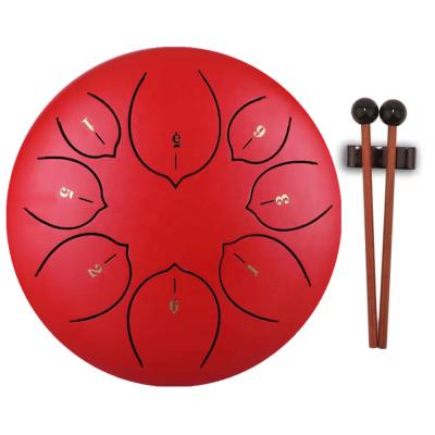 China Amazon Best Selling 8 Inch 8 Note Steel Cinnabar Professional Cinnabar Tank Red Panda Performing Drum And Tongue Steel Drum for sale