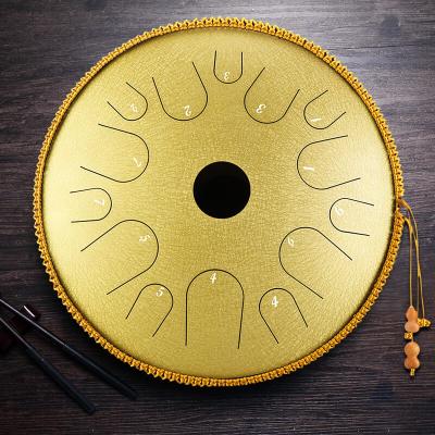 China Steel professional pure copper tongue drum 14 notes 14 inch, drum hangpan steel, tongue drum for sale