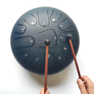 China Steel 12 Inch 13 Tone Tongue Drum Travel Bag with Drumstick Percussion Music Physiotherapy Camping, Tongue Steel Drum for sale