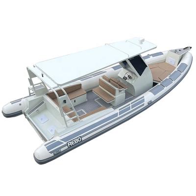 China Double V Durable 28ft Hull RHIB860 Aluminum Inflatable Boat Hypalon / PVC Deep Ocean Patrol for sale