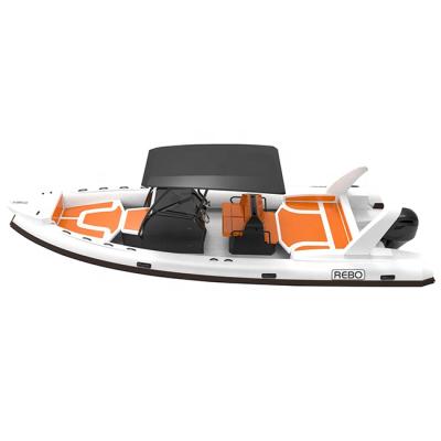 China Warter Sports 25ft Aluminum Boats RIB 760 Marine Rubber Deep V PVC/Hypalon Inflatable Boats For Sale for sale