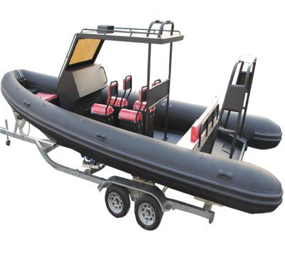 China Military Double DLRIB760 V Rigid Aluminum Hull PVC/Hypalon Water Sports Patrol 25ft Deep Inflatable Boats for sale