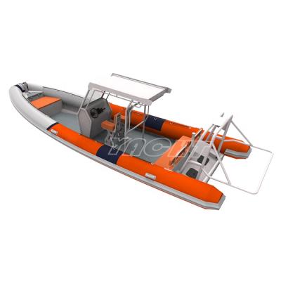 China Military Water Sports Patrol 25ft Double DLRIB760 Aluminum Hull PVC/Hypalon Rigid Inflatable Boats for sale