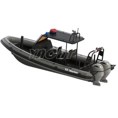 China German Water Sports Police Patrol 25ft Double DLRIB760 Aluminum Hull PVC/Hypalon Rigid Inflatable Boats for sale