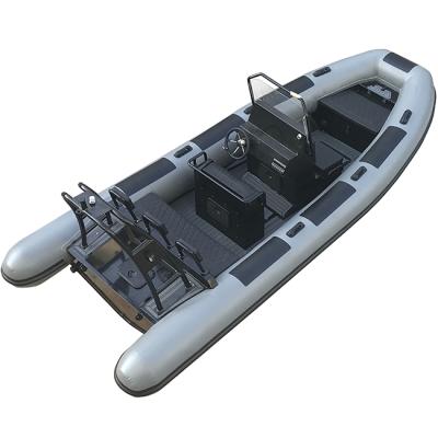 China Water Sports Aluminum Double Hull RIB 560 PVC / Hypalon Inflatable Boats For Family for sale