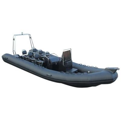 China 22ft Luxury Fiberglass Hull Ocean Inflatable Boat RIB660 Hypalon Orca Rowing Patrol 12Capacity For Sale for sale