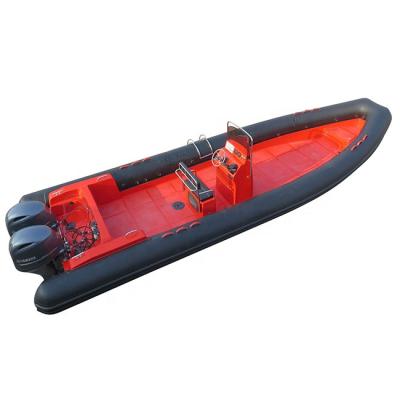 China Double 28ft Luxury Deep V Hull Fiberglass Inflatable Patrol RIB860 Ocean Boat PVC/Hypalon Killer Whale for sale