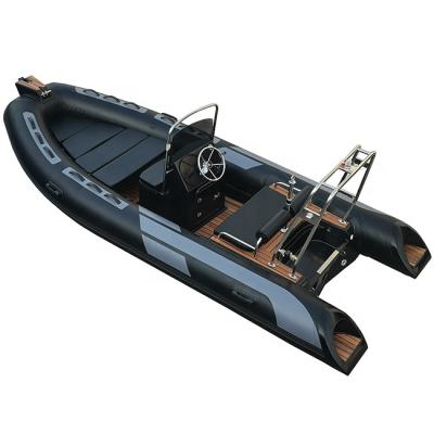 China 16ft Rib480 Ultralight/Durable Black Orca Fiberglass Orca Hypalon/PVC Inflatable Fishing Boat For Sale for sale