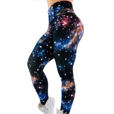 China QUICK DRY Starry Sky Printed Sports Workout Clothes Gaiters Sports Pants Gaiters Yoga Pants for sale