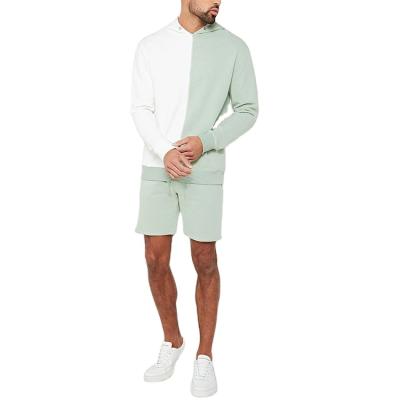 China Breathable Hoodie Men's Sport Shorts Tracksuit Plain Fitted Solid Color Summer Shorts Set For Men for sale