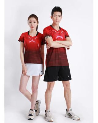 China Ping Pong Badminton Breathable Quick Dry Uniform Tank Top Set Women Men Workout Tennis Wear Set for sale