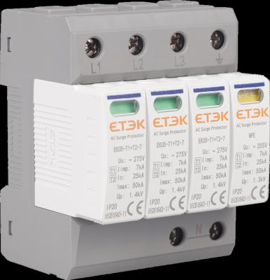 China ETEK T1+T2 B+C 3P+NPE SUDGE PROTECTION DEVICE INTERCEPTOR SPD EKU5-T1+T2-12 Iimp 7kA Imax 50kA for sale