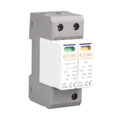 China ETEK EKU5-T2-40 T2 ARRESTER SPD EKU5-T2-40 Type C 1P Imax 40kA SURGE PROTECTION DEVICE for sale