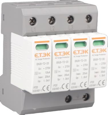 China ETEK T1+T2 B+C 1P SUDGE PROTECTION DEVICE INTERCEPTOR SPD EKU5-T1+T2-12 Iimp 12.5kA Imax 60kA Uc 275V for sale