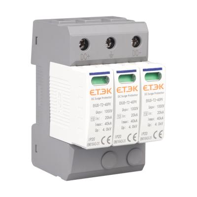 China ETEK EKU5-T2-40PV 3P DC1000V Imax 40kA SURGE PROTECTION DEVICE INTERCEPTOR SPD EKU5-T2-40PV for sale