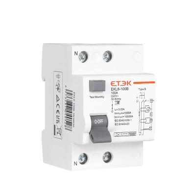 China Factory Sale Various High Voltage Motorized Circuit Breaker Type B RCD 1P+N 100A 30mA EKL6-100B-1N10030 for sale