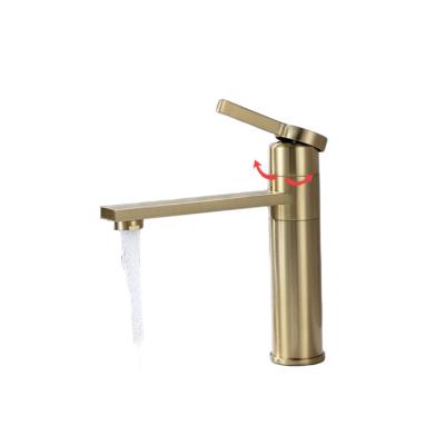 China Hot And Cold Water Basin Basin Toilet Household Faucets New Basin Metered Rotating Faucet Black Gold Single Hole Faucet for sale