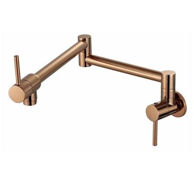 China Sense Faucets All Gold Kitchen Folding Copper Faucet In Type Single Cold Filling Stock Pot Stove Wall Faucet for sale