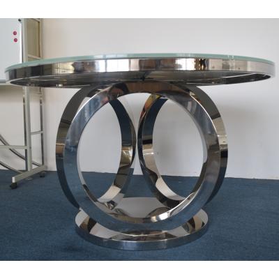 China Comfort Table A8068 Rose Gold Round Dining Table Marble Design With Rotating Center for sale