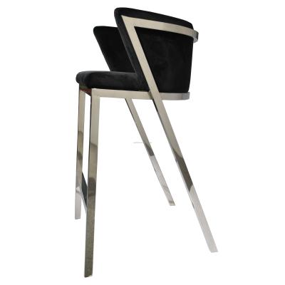 China Modern Designer Bar Furniture Metal Sliver Leg Modern Bar Chairs Stool Restaurant for sale