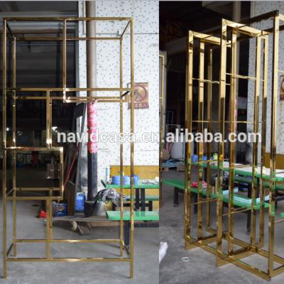 China decorative metal wall shelf gold steel frame as buyer requires for sale