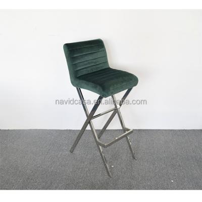 China B8022 Vintage Green Velvet Comfortable Bar Chair for sale