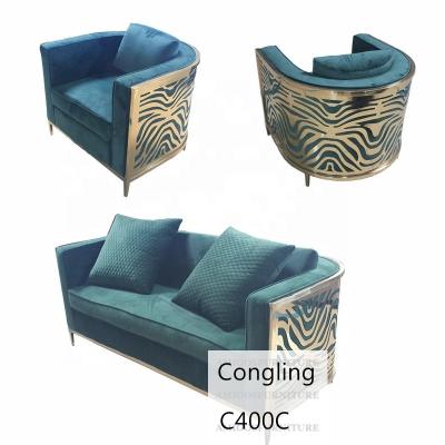 China C400C Sofa Living Room Furniture Sectional Sofa Set 1+2+3 With Stainless Steel Base Designs for sale