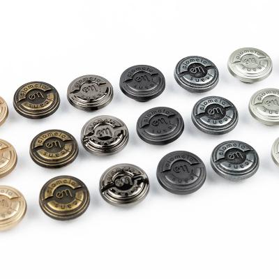 China High Quality Custom Made Button Denim Jacket Metal Zamak Logo Dry Cleaning Rivets Lattice Buttons For Jeans for sale