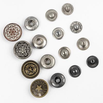 China High quality four part metal brass four part custom press fabric bag push button design snap button dry cleaning logo button for sale