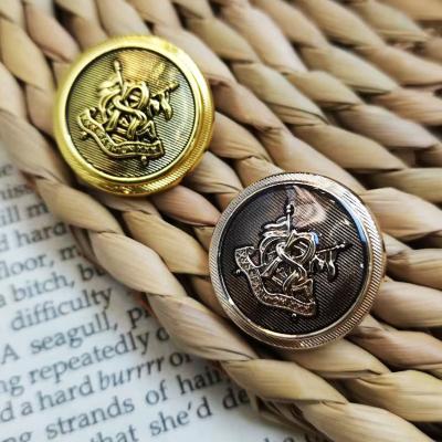 China Wholesale Uniform Clothes Coat Buttons Zamak Gold Metal Fancy Dry Cleaning Design Custom Suit Button For Suit Coat for sale