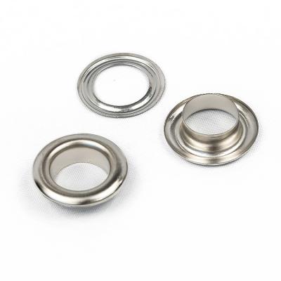 China Factory Wholesale 2 Inch Metal Grommet Ring Shoe Grommet 12mm Garment Silver Decorative Eyelets Nickel Free Nickel Free Mesh Grommet For Clothing for sale