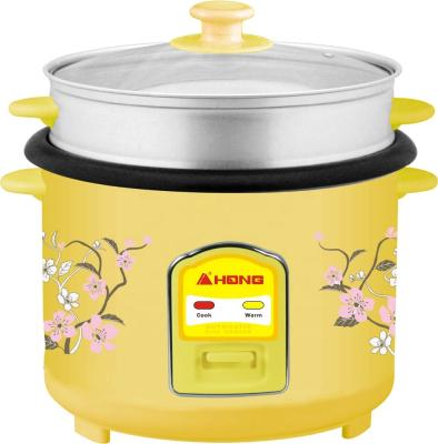 China Hot Selling Full Body Household Big Flower Printing Rice Cooker With Steamer for sale