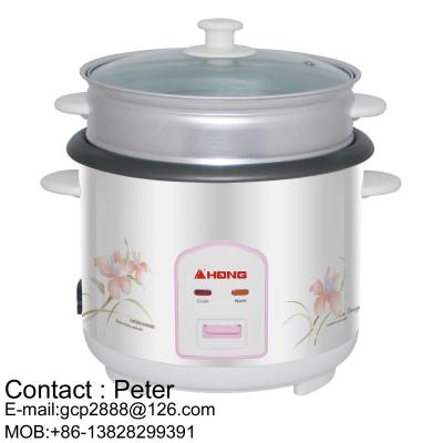 China Household 1.5L Flower Printing Boiler Rice Cooker And Food Steamer for sale