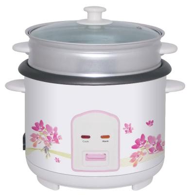 China 700W Large Household Flower Print Rice Cooker With Steamer Tray for sale