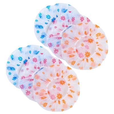 China Pastoral Waterproof Elastic Bath Cap Hair Cover Point Cap Bathing Shower Cap For Women Bathroom Reusable Shower Cap for sale