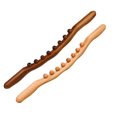 China Eco-friendly Wholesale Wood Therapy Tools Ball Beech Massage Rolling Stick Universal Full Body Beauty Guasha Wood Scratch Rolling Stick for sale