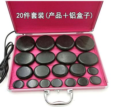 China Eco-friendly Natural Massage Hot Stone Energy Massage Stone Set Hot SPA Rock Basalt Stone Massage With Heater Bag for sale