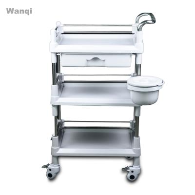 China Modern Design Contemporary High Functional White Hospital Furniture Single Trolley For Sale For Medical Mobile Trolley for sale