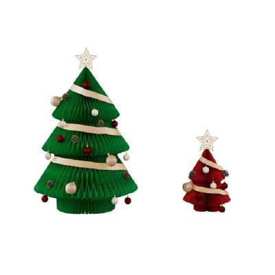 China 53cm Height Environmentally Friendly Paper Honeycomb Christmas Tree Pop Up Christmas Tree Decoration for sale